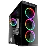 KOLINK Horizon RGB Midi-Tower ATX, Tempered Glass Computergehäuse, PC Hülle, RGB PC Case, PC Gehäuse RGB Glas, Dezentes Design Computer Gehäuse, Schwarz
