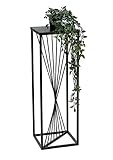 DanDiBo Blumenhocker Metall Schwarz Eckig 70-100 cm Blumenständer Beistelltisch Blumensäule Design Modern Pflanzenständer Pflanzenhocker (70 cm)