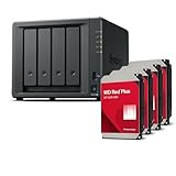 Synology DS425+ 48TB Bundle Western Digital (4X 12TB WD Red Plus) 4 Bay Desktop NAS; mit einem Intel Celeron J4125 Quad-Core-Prozessor, 2 GB DDR4 Ram