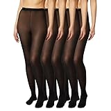 FM London Damen (5er-pack) Strumpfhose Für Tights, Schwarz, XL EU
