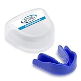 GAME GUARD - Mundschutz für Schulsport, Eishockey, Fußball, Kampfsport - CE-geprüfter Zahnschutz für Kinder & Erwachsene - blau
