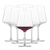 SCHOTT ZWIESEL Burgunder Rotweinglas Fine (6er-Set), stilvolle Burgundergläser für Rotwein, spülmaschinenfeste Tritan-Kristallgläser, Made in Germany (Art.-Nr. 113769), Farblos