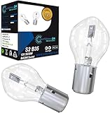 LIGHTWORLD24 BA20d S2 35/35W 12V Motorrad Halogenscheinwerfer Superhelle Fernlicht Abblendlicht Roller Moped Motoroller Scooter Bilux Lampe Glühbirnen 2er SET