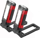2 Stück Arbeitsleuchte LED Akku,Werkstattlampe,Taschenlampe mit Magnet,5 Beleuchtungsmodi,360° Drehbar Magnetlampe,IPX6 Wasserdicht,für Auto KFZ Camping Werkstatt Notfall
