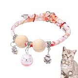Katzenhalsband | Katzenhalsband mit Zedernperlen, dekorativ für Tiere mit verstellbarer Schnalle für Spaziergänge drinnen und draußen, Größe S, M, L