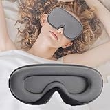 liuchanghe 3D Schlafmaske für Seitenschläfer, Augenmaske für Frauen & Herren, 100% Lichtblockierend & Atmungsaktiv, geeignet für Reise-Yoga (Graue)