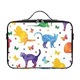 GAIREG Crayon Polka Dots Schwarz Muster Reise Make-up Tasche Zug Koffer Große Make-up Kosmetik Koffer Organizer, Bunte süße Katzen.