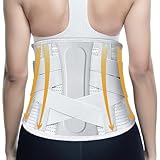 Rückenstützgürtel, Lendenwirbel Bandage für Herren & Damen, Verstellbarer Rückengurt mit Stützstreben und Lendenpolster zur Linderung von Rückenschmerzen, Ischias sowie für Arbeit und Sport (L)