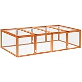 PawHut Freilaufgehege Freigehege Kaninchenstall Kleintier Tannenholz Natur 181x100x48cm