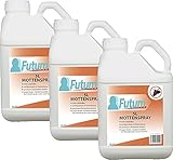 Futum 3x5L Motten Spray, hochwirksames Motten-Mittel auf Wasserbasis, fleckenfrei, geruchsarm, ohne ätzende Eigenschaften und Treibgase, mit Schnell- und Langzeitwirkung