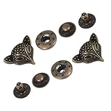 SAFIGLE 10 Satz Selbstgemacht Legierung Druckknöpfe Fuchskopf Vintage Metallknöpfe für Kleidung Taschen Basteln