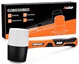 AojSup Gummihammer Schwarz/Weiß, Allround Gummihammer Groß mit zwei Seiten für Indoor und Outdoor - ⌀=50mm, Langlebiger Schonhammer - Rutschfestem & Stoßdämpfendem Griff