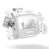 iDPRT Mini tragbare Aufkleber Drucker Thermodrucker für Studie Notizen Bilder DIY Etiketten mit 1 Rolle Aufkleber Papier