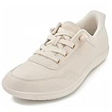 JACKSHIBO Hände frei Slip in Barfußschuhe Damen Barfussschuhe Minimalistische Barfuss Schuhe Slip on Sneakers Weite Zehenbox Nullabsatz Sohlen Beige 41 EU