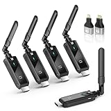 Wireless HDMI Transmitter and 4 Receivers, Bis zu 6 RXs Kabellos Sender 4 Empfänger 5G UHD 1313 FEET/400M, HDMI Funkübertragung Video Audio von Laptop/TV Box/Kamera zu Multi TVs/Beamer/Monitors