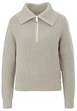 QS Damen 2153149 Pullover mit Troyer Kragen, Braun 80W0, 38