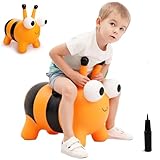 Biene Bouncy Horse, 60 cm/23,6 Zoll PVC-Fahrt Biene aufblasbare Hüpftiere für Kleinkinder 1-3, aufblasbare Fahrt auf Bouncer Hoping Toys, Bouncy Horse für Kleinkinder 1-3