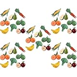 Cabilock 5 Sätze Obst- Und Gemüsemodell Künstliche Früchte Pflanzendeko Realistische Gemüsemodelle Fruchtmodelle Künstliche Pflanzen Kunstpflanze Falsches Gemüsedekor Plastik 8 Stück * 5
