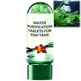 Leistungsstarke Wasserreinigungstabletten,Wasserreinigungstabletten für Aquarien,Tragbare Wasserreinigungstabletten für Fischtank,Schnell Wirkender Aquarium Reiniger,Fischfreundlich,Entfernt Trübungen