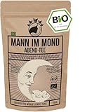NanaNatura's BIO 'Mann-im-Mond' Abendtee 100g | Loser Kräuter-Tee mit Baldrian, Lavendel, Melisse, Kamille & Himbeerblättern für Entspannung am Abend | 100% natürlich + zuckerfrei