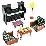 Puppenhaus Zubehör Set, 17 Stück Puppenhaus Miniatur Wohnzimmer Accessoires, Puppenhausmöbel Weihnachten Puppenhaus Wohnzimmer Zubehör Set für DIY-Puppenhaus-Dekoration