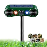 Katzenschreck Ultraschall, Solar Tiervertreiber Katzenabwehr, 2 Modi Ultraschall Abwehrmittel Hundeschreck Marderschreck mit Bewegungsmelder für Katzen, Hunde, Mäuse,Vögel, Marder