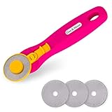 Guss & Mason Rollschneider Set mit 3 Ersatzklingen - Stoffschneider 45mm mit Klingenschutz