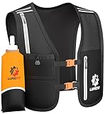 LUMEFIT Laufweste für Damen & Herren inkl. 500ml Trinkflasche - Trinkrucksack zum Laufen und Joggen atmungsaktiv & reflektierend - Laufrucksack Weste | Trinkweste Rucksack | Running Vest