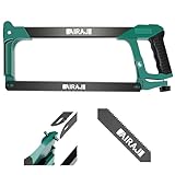 AIRAJ Metallsäge mit Doppelseitiger Verzahnung(8TPI/24TPI),Hochleistungshandsäge mit Zwei Schnittwinkeln (45°/90°),Bügelsägenständer mit Rutschfestem Griff