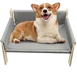 Erhöhtes Hundebett Naturholz Katzensofa Katzenbetten mit abnehmbarem Bezug Stabiles Hundebett Hundesofa mit abnehmbarem Bezug Bett mit Sofabezug Katzenbett Naturholz Erhöhtes Haustierbett Hundesofa