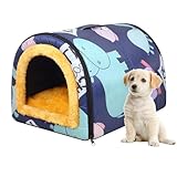 Hundehütte Im Freien – 35 X 27 X 25 Cm Großes Haustierzelt, Waschbare Warme Haustierhöhle, Rutschfestes Katzen- Und Hundebett | Wasserdichter Schutz-Tierschutz Für Den Winter-Außen-Innenbereich, Tragb