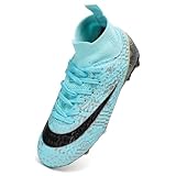 VTASQ Fußballschuhe Herren Anti-Rutsch-High Top Spikes Professionelle Outdoor Athletics Trainingsschuhe Fußball Stiefel Moon 38EU