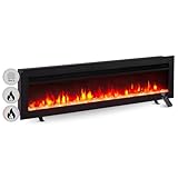 BALDERIA Elektrokamin Agnes 50' | 3in1 Elektrischer Stand-, Wand- oder Einbaukamin mit 3D-Flammeneffekt | Elektro Heizung 1800W | Kamin mit Fernbedienung, Startsteuerung, Timer & Thermostat | Schwarz
