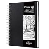 STATIONERY ISLAND A5 Skizzenbuch, 200 g/m² Dickes Papier, Spiralgebundener Zeichenbuch A5 Hardcover, Skizzenblock zum Skizzieren, Illustration, Porträt, 50 Blatt/100 Seiten