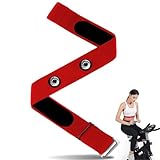 VZU Pulsmesser, Brust-Ersatzgurt, Outdoor-Sport, Bluetooth, Herzfrequenzgurt, verstellbarer Brustgurt, kompatibel mit Coosporide (rot)