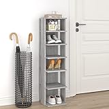 Juroupi Schuhregal Grau Sonoma 27,5x27x102 cm Shoe Rack Schuhregal Outdoor Schuhschrank Schuh Regal Schuhregale Holzwerkstoff