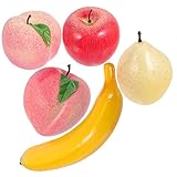 Ciieeo 5st Künstliche Früchte Künstliche Obstdekorationen Fruchtmodell Prop Dekorative Gefälschte Banane Obst Spielen Pflanzendekorationen Gefälschte Äpfel Miniatur-obstdekor Plastik