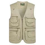 Timween Herren Outdoor Casual Weste mit Vielen Taschen, Herren Sommer Multifunktions Ärmellos Baumwolle Weste Geeignet für Angeln Camping Jagd Fotografie Wandern