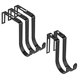 CHARMNAIL 5 Türhaken Verstellbar und Stabil, Kleiderhaken für Türstärke 3.5-8.9 cm, Für Kleidung, Handtücher, Taschen, Kränze, Schwarz, Schwerlastfähig