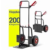 Pallit Sackkarre klappbar 200 kg Stahl Luftreifen Transportwagen Diablo-F faltbar für Lager, Umzüge, Camping, Einkäufe