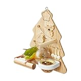 Uozonit Vogelspielzeug für Papageien – Kauspielzeug in Weihnachtsbaumform, interaktive Holzstange, Kletterständer, Bereicherung für Käfig, Nymphensittiche, Finken, Ara, Lovebird, Kanarienvogel