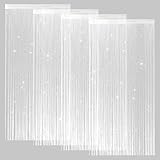 LITLANDSTAR 4 Stück Fadenvorhang Türvorhang, Glitzer Türvorhang Fensterdekoration Raumteiler Dekoration Perlenvorhang für Hochzeit Party Dekoration, 100 x 200cm (Weiß)