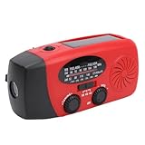 Jectse Notfallradio, AM FM NOAA WB Wetterradio mit 2000 MAh, Handkurbel, Solarenergie, LED-Taschenlampe, für Outdoor-Camping-Hausnotfälle