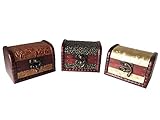 ewtshop® Schatztruhe, 3er Set, Schmuckkästchen, Piratenschatztruhen, auch für Geldgeschenke und als Geschenkverpackung