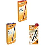 BIC Bundle Druckkugelschreiber SOFT Feel clic Grip, Strichstärke 0.4 mm/Kugeldurchmesser 1 mm / 3x Schachtel à 12 Stück, 12x Rot + 12x Blau + 12x Schwarz