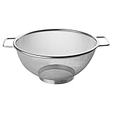 Fackelmann Edelstahl Sieb Ø 26 cm – Feinmaschiger Seiher mit Zwei Griffen, Spülmaschinengeeignet, Silber