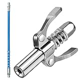 Fettpresse Mundstück, Fettpresse Für Schmiernippel, 10000 PSI Doppelgriff G Coupler für Fettpresse mit 30cm Schlauch, Verriegelungszange Fettpresse Kupplung Passend für Standard M6/M8/M10/M12/M14