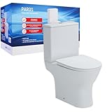 sanicomfort Stand-WC Kombination Paros spülrandlos, inkl. WC-Sitz und Spülkasten mit waagerechtem Abgang