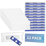 12 Stück Namensschilder Magnet, Namensschilder Magnet 75 x 30mm, Name Plate für kleidung Ausweishalter für Kleidungs-ID-Halter mit 3-Punkt-Selbstklebemagneten