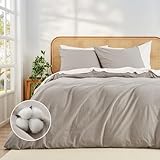 Duvetnova Bettwäsche 220x240 Baumwolle Leinen-Optik, Superweiche 100% Vorgewaschene Baumwolle ÖKO-TEX Bettwäsche Beige Übergröße 1 Bettbezug 220x240+ 2 Kissenbezüge 80x80 alle mit Reißverschluss